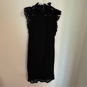 Alexia Admor Black Sheath Midi Dress Mock Neck Sleeveless